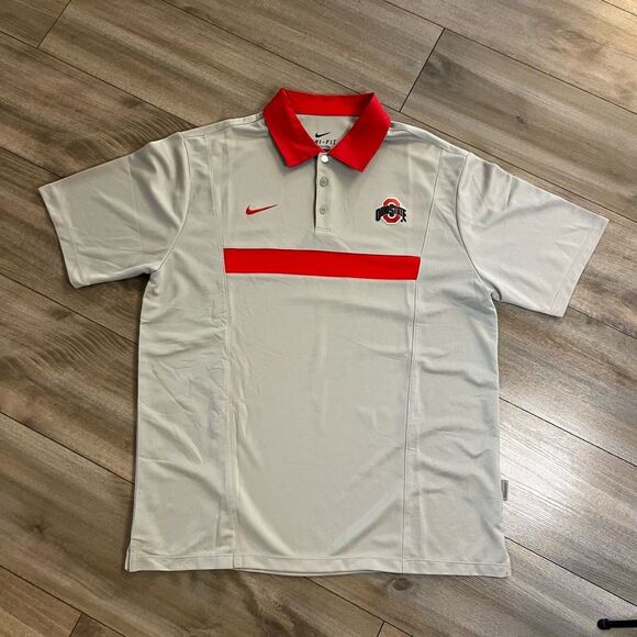 Nike Ohio State Athletic Workout Polo Men Large‎ Bin K-210 - Picture 1 of 4